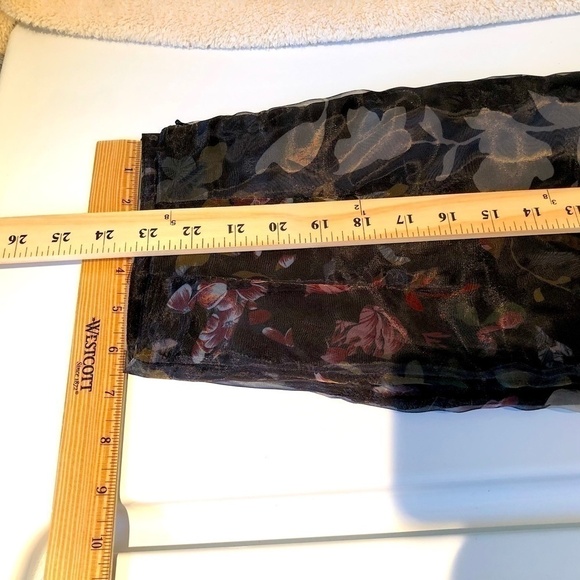 Mango Skirt Pencil Sheer Layered Multicolored Floral Feminine Fairy (2) - Picture 7 of 7